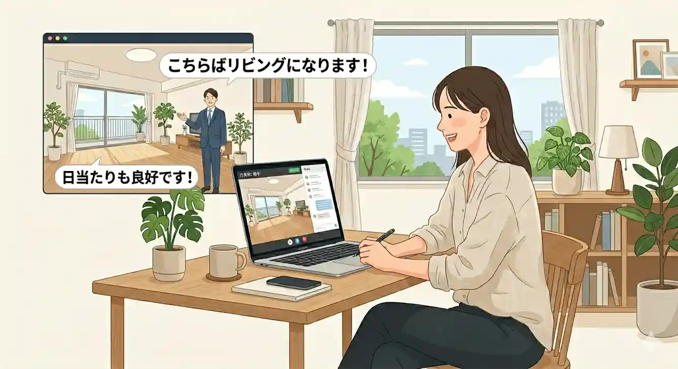 オンラインで賃貸内見をするイメージ