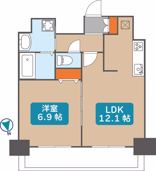 1304の間取図